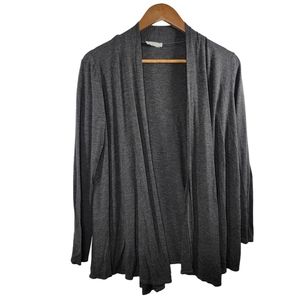 Pastel Charcoal Gray Open Front Cardigan One Size